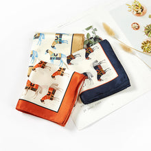 Load image into Gallery viewer, Square 14MM 53cm twill silk hand Rolled Edges Scarf JXSZD530001C
